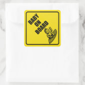 Babyaufkleber an Bord Quadratischer Aufkleber (Tasche)