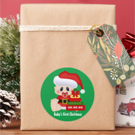 Babyaufkleber für den ersten Weihnachtsaufenthalt Runder Aufkleber