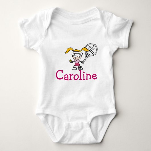 Babyausstattung mit individuelle Name und Tennis-C Baby Strampler (Vorderseite)