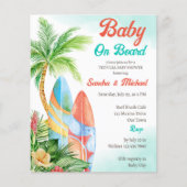 Babyausstattung mit Surfbrett und Babydusche (Vorderseite)