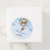 Babybär blaubraune Ballons Babydusche Geschenkanhänger (Beispiel)