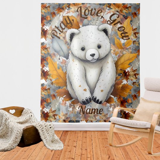 Babybär Herbst Wandteppich