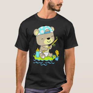 Babybär in Windeln fischend T-Shirt