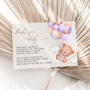 Babybär, Lila Balloons, Bücher für Baby Begleitkarte
