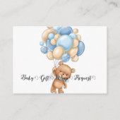 Babybär mit Balloons-Duschvorschau Begleitkarte (Rückseite)