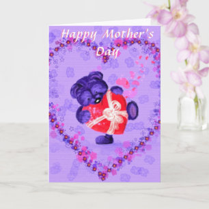 Babybär mit Herzgeschenk Muttertagskarte Karte