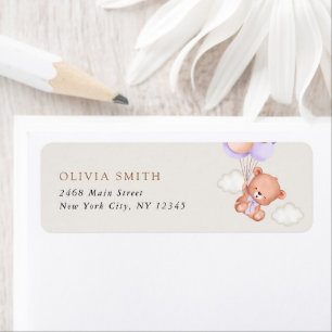 Babybär, Niedlicher Bär, Lila Balloons, Babydusche