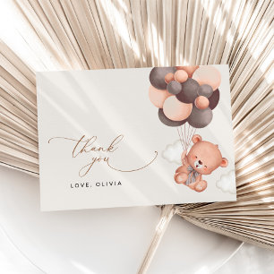 Babybär, Teddybär, Braunbälle, Babydusche Dankeskarte