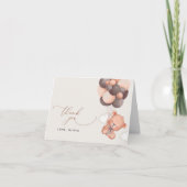 Babybär, Teddybär, Braunbälle, Babydusche Dankeskarte (Vorderseite)