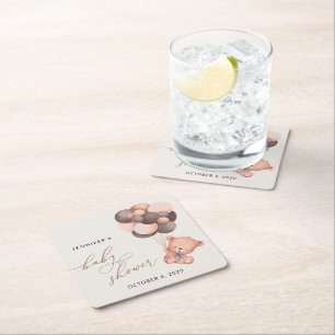 Babybär, Teddybär, Braunbälle, Babydusche Rechteckiger Pappuntersetzer