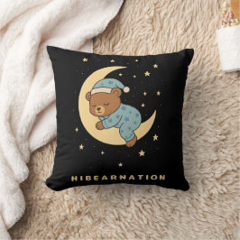 Babybär überwintert auf dem Mond Kissen