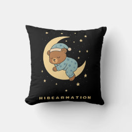 Babybär überwintert auf dem Mond Kissen