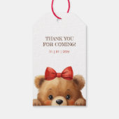 Babybär und Ebereschen-Baby-Party Geschenkanhänger (Rückseite)