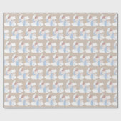 Babybärchen schlafen auf dem Mond Geschenkpapier (Flach)