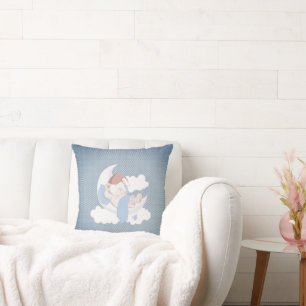 Babybärchen schlafen auf dem Mond Kissen