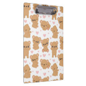 Babybären und rosa Herzen Zwischenablage Klemmbrett (Rechts)