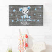 Babybärenbanner Schild rustikale Hintergrunddusche (Insitu)
