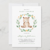 Babybärendusche für Wasserfarben Grüne Einladung (Vorderseite)