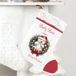Babybärenfamilie passt Niedliche Kinder an Kleiner Weihnachtsstrumpf