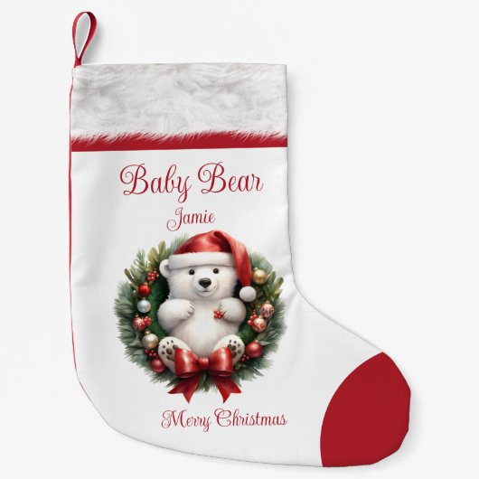 Babybärenfamilie passt Niedliche Kinder an Kleiner Weihnachtsstrumpf (Vorderseite)