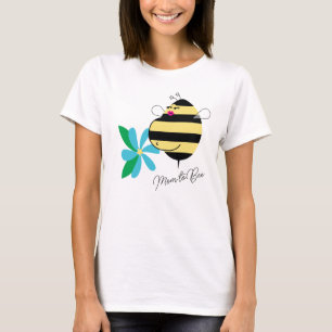 Babybauch Türkisblaue Florale Mom to Bee T-Shirt