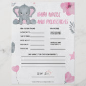 Babyberatung und -vorhersage [Baby Elephant [Rosa] Briefbogen (Vorderseite)