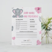Babyberatung und -vorhersage [Baby Elephant [Rosa] Briefbogen (Stehend Vorderseite)