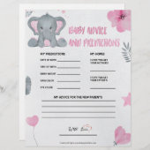 Babyberatung und -vorhersage [Baby Elephant [Rosa] Briefbogen (Vorne/Hinten)