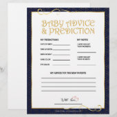 Babyberatung und Vorhersage [Golden Blue] Briefbogen (Vorne/Hinten)