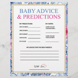 Babyberatung und -vorhersagen [Aquarellfarben] Briefbogen