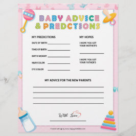 Babyberatung und -vorhersagen [Baby Basics Pink] Briefbogen