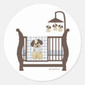 Babybett-Aufkleber Runder Aufkleber (Vorderseite)