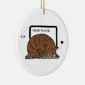 Babybett für Laptops (Brauner Tabby) Keramik Ornament (Rechts)