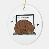 Babybett für Laptops (Brauner Tabby) Keramik Ornament (Links)