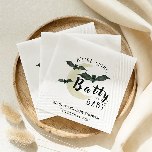 Babybett und Mond Halloween-Babydusche Serviette