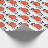 Babybettchen mit Basketball Geschenkpapier (Ecke)