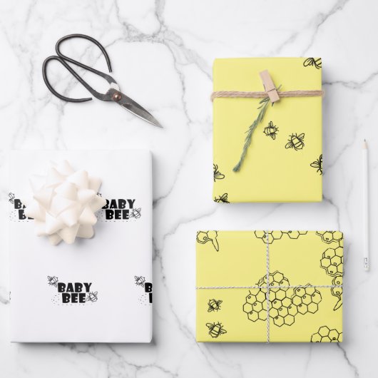 Babybeutelpapier mit einem Set von 3 Geschenkpapier Set (Vorderseite)