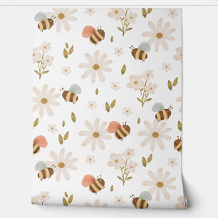 Babybienen und Blume-Tapete Tapete