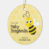 Babybienenschwangerschafts-Geburtsmitteilung Keramik Ornament (Links)