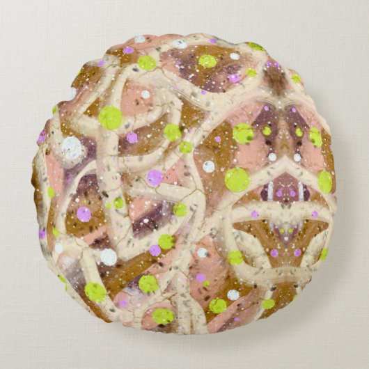 Babyblasen und -leinen rundes kissen (Vorderseite)