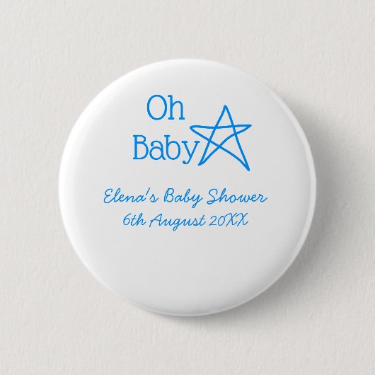 Babyblau-Babydusche - Name der Vergangenheit Button (Vorderseite)