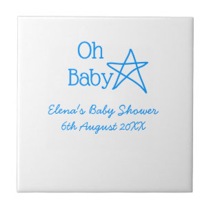 Babyblau-Babydusche - Name der Vergangenheit Fliese