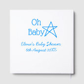 Babyblau-Babydusche - Name der Vergangenheit Gästebuch (Rückseite)