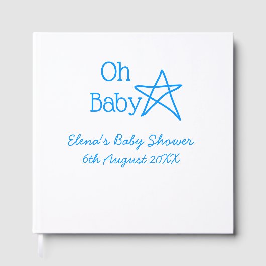 Babyblau-Babydusche - Name der Vergangenheit Gästebuch (Vorderseite)