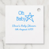 Babyblau-Babydusche - Name der Vergangenheit Geschenkanhänger (Rückseite)