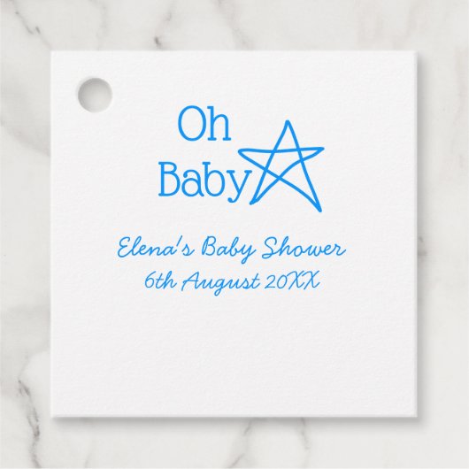 Babyblau-Babydusche - Name der Vergangenheit Geschenkanhänger (Vorderseite)