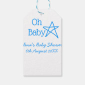 Babyblau-Babydusche - Name der Vergangenheit Geschenkanhänger (Rückseite)