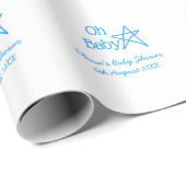 Babyblau-Babydusche - Name der Vergangenheit Geschenkpapier (Rolleneckpunkt)