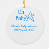 Babyblau-Babydusche - Name der Vergangenheit Keramik Ornament (Hinten)