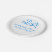 Babyblau-Babydusche - Name der Vergangenheit Pappteller (Schrägansicht)